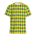 Harlequin Mardi Gras Pattern Print Men's Sports T-Shirt