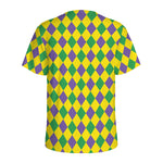 Harlequin Mardi Gras Pattern Print Men's Sports T-Shirt