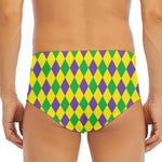 Harlequin Mardi Gras Pattern Print Men's Triangle Swim Briefs