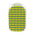 Harlequin Mardi Gras Pattern Print Mesh Laundry Hamper
