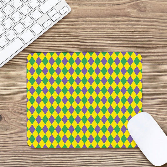 Harlequin Mardi Gras Pattern Print Mouse Pad