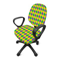 Harlequin Mardi Gras Pattern Print Office Chair Cover