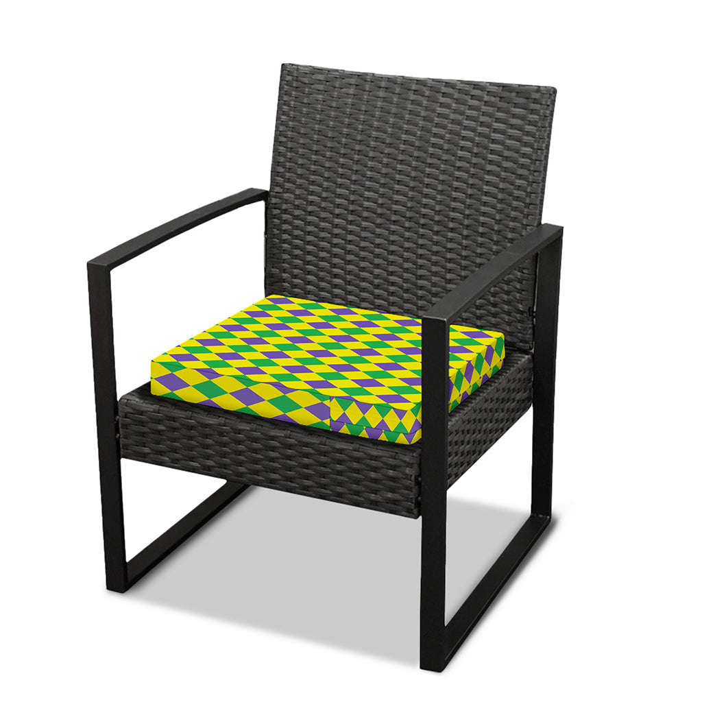 Harlequin Mardi Gras Pattern Print Outdoor Seat Cushion Cover