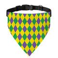 Harlequin Mardi Gras Pattern Print Over The Collar Dog Bandana
