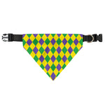 Harlequin Mardi Gras Pattern Print Over The Collar Dog Bandana