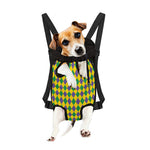 Harlequin Mardi Gras Pattern Print Pet Carrier Backpack