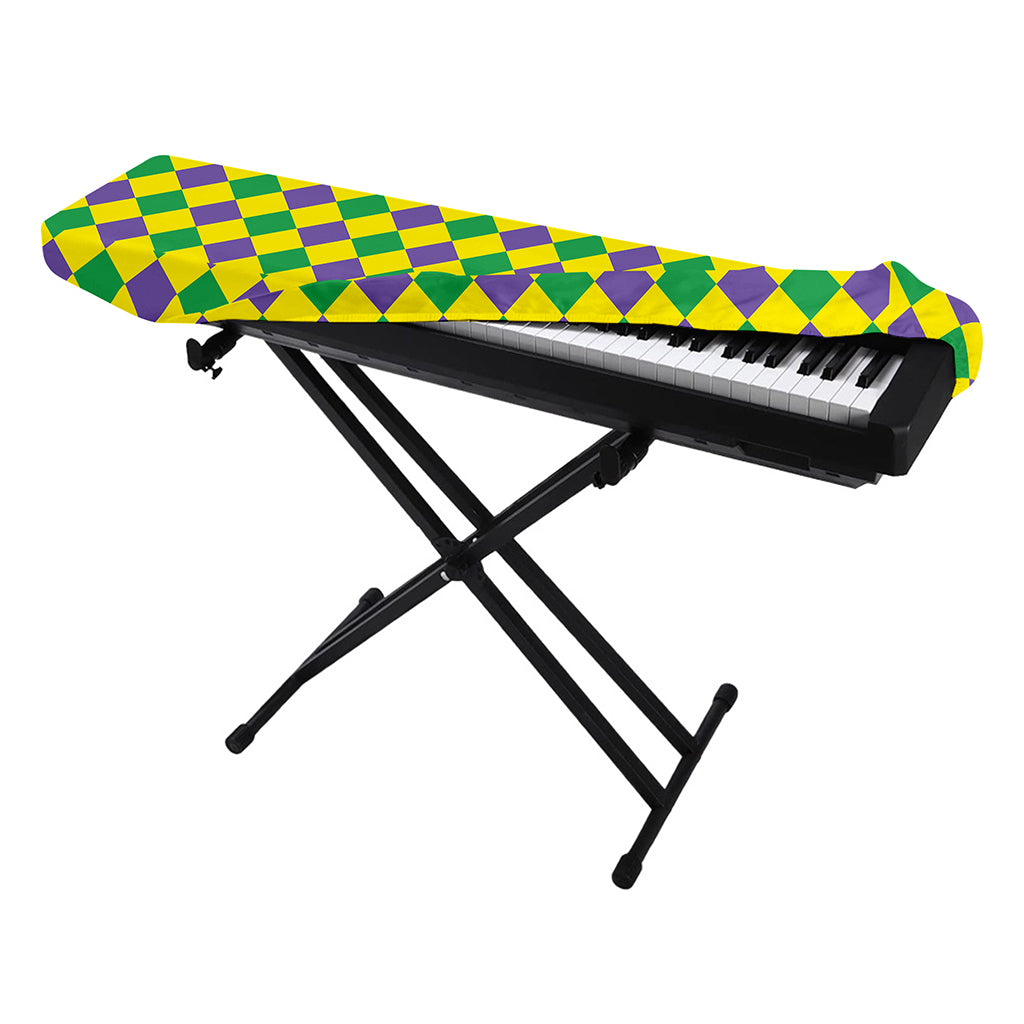 Harlequin Mardi Gras Pattern Print Piano Keyboard Cover