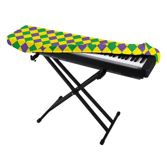 Harlequin Mardi Gras Pattern Print Piano Keyboard Cover