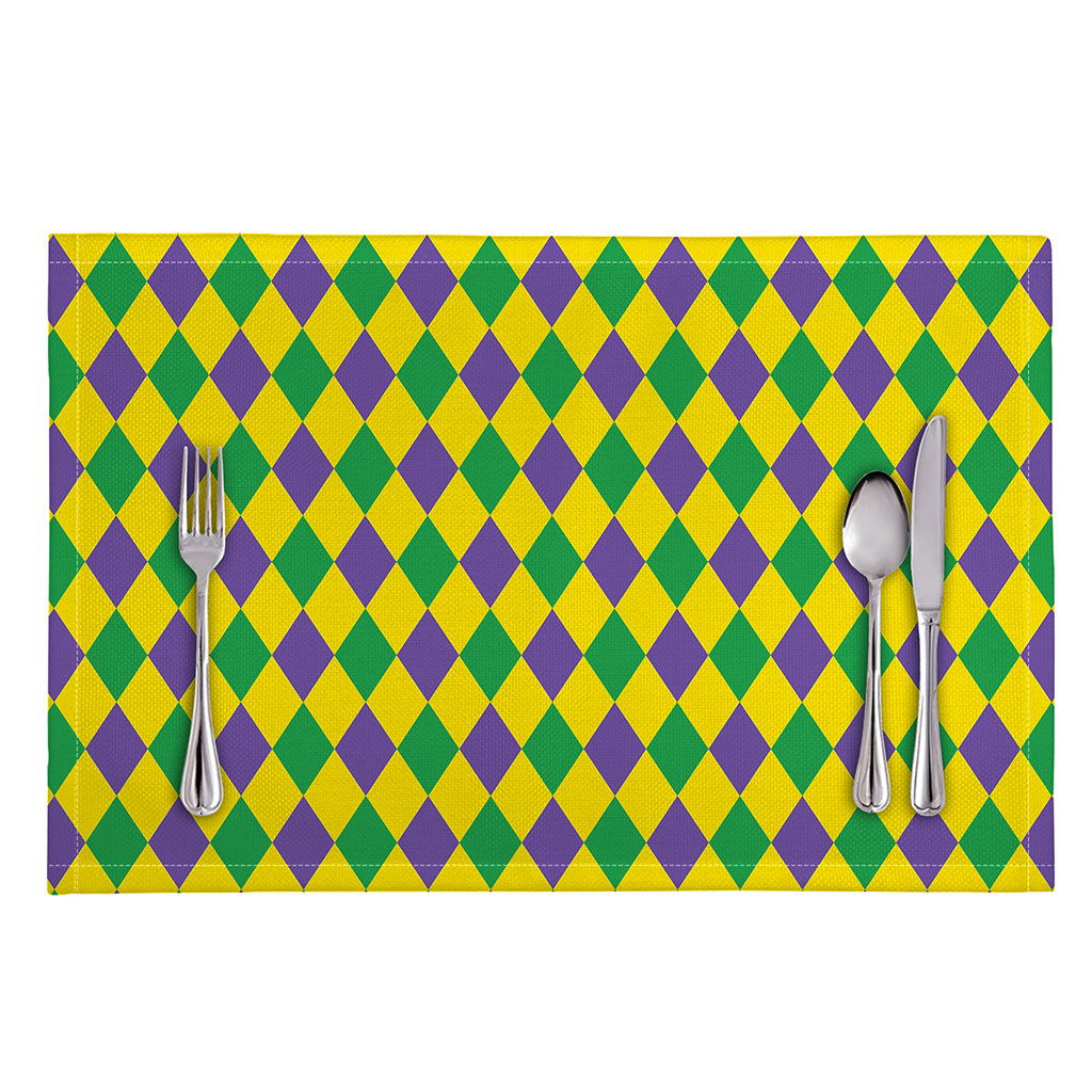 Harlequin Mardi Gras Pattern Print Placemat