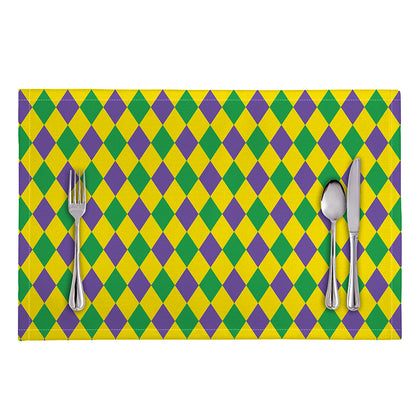 Harlequin Mardi Gras Pattern Print Placemat