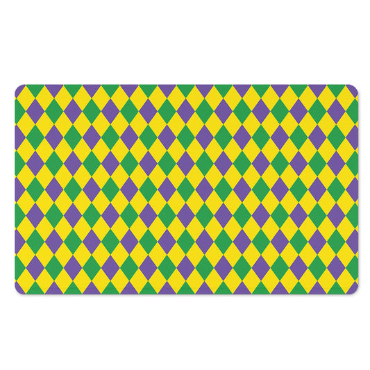 Harlequin Mardi Gras Pattern Print Polyester Doormat