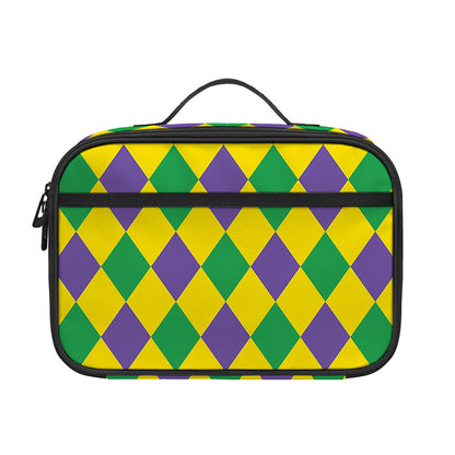 Harlequin Mardi Gras Pattern Print Portable Lunch Bag