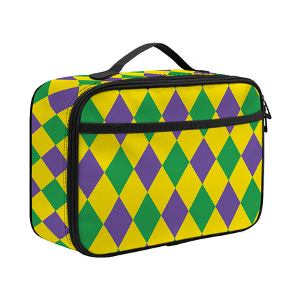 Harlequin Mardi Gras Pattern Print Portable Lunch Bag