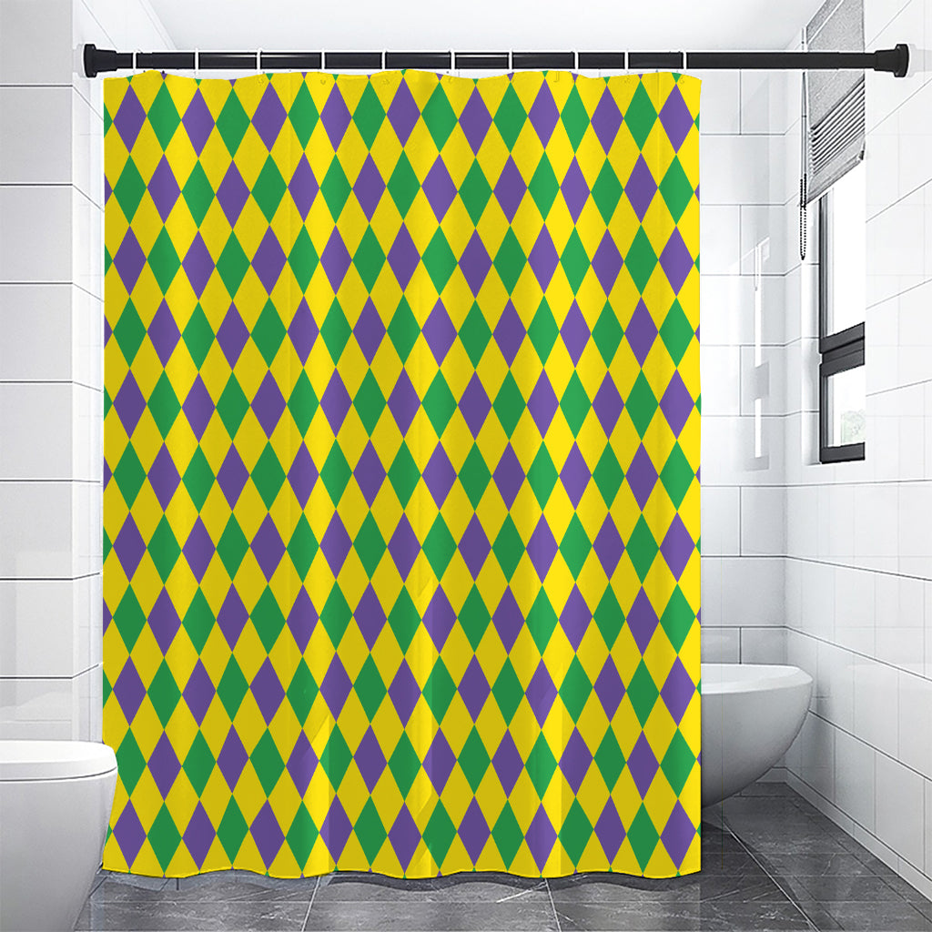 Harlequin Mardi Gras Pattern Print Premium Shower Curtain