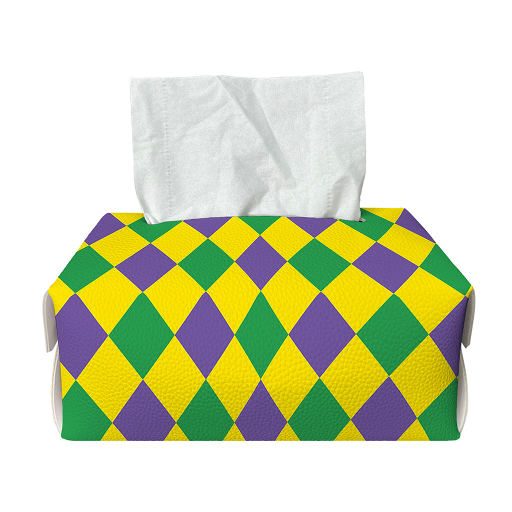 Harlequin Mardi Gras Pattern Print Rectangle Tissue Box Cover
