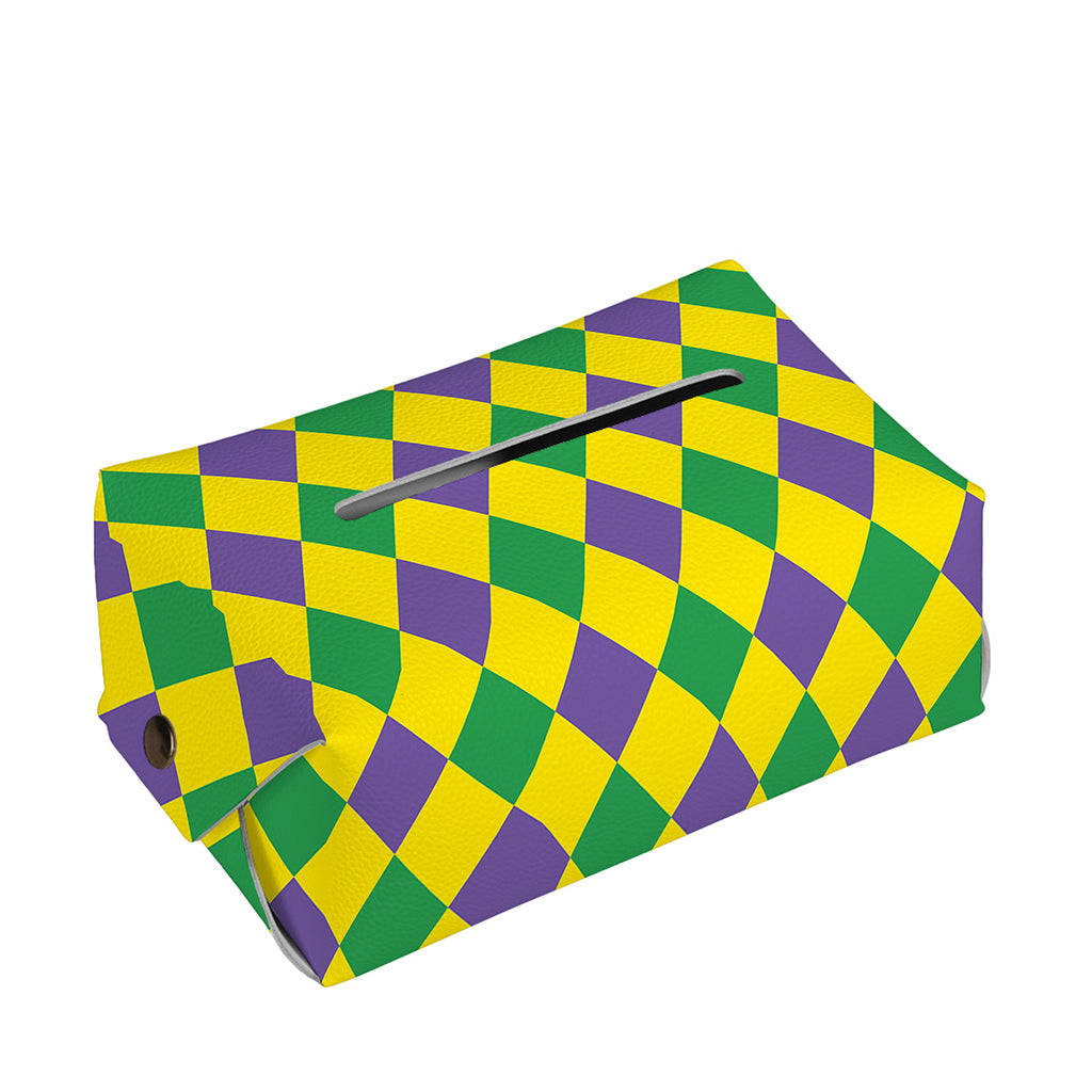 Harlequin Mardi Gras Pattern Print Rectangle Tissue Box Cover