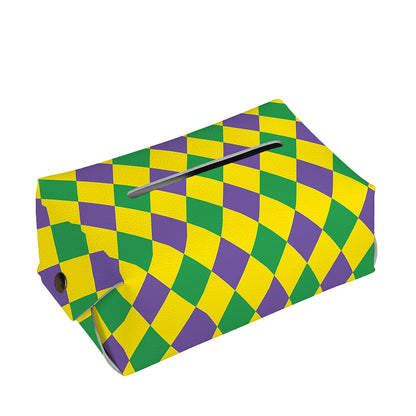 Harlequin Mardi Gras Pattern Print Rectangle Tissue Box Cover