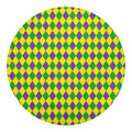 Harlequin Mardi Gras Pattern Print Round Blanket