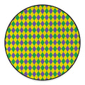 Harlequin Mardi Gras Pattern Print Round Floor Mat