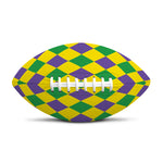 Harlequin Mardi Gras Pattern Print Rugby Ball
