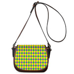 Harlequin Mardi Gras Pattern Print Saddle Bag
