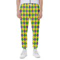 Harlequin Mardi Gras Pattern Print Joggers