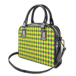 Harlequin Mardi Gras Pattern Print Shoulder Handbag