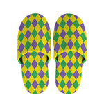 Harlequin Mardi Gras Pattern Print Slippers