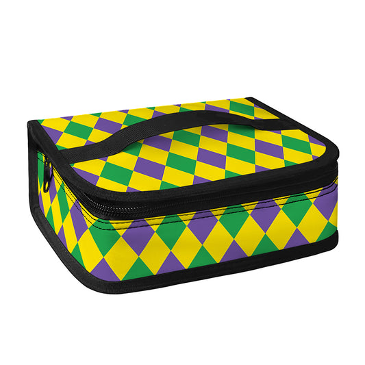 Harlequin Mardi Gras Pattern Print Small Lunch Bag
