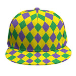 Harlequin Mardi Gras Pattern Print Snapback Cap