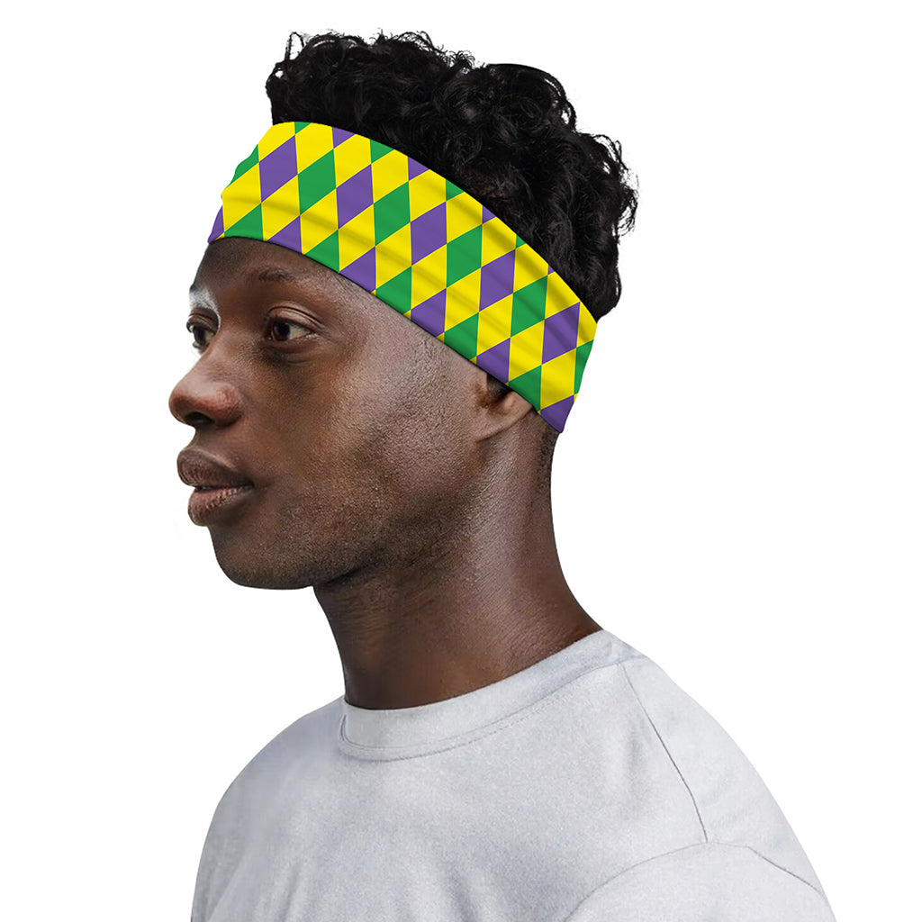 Harlequin Mardi Gras Pattern Print Sports Headband