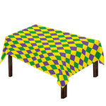 Harlequin Mardi Gras Pattern Print Tablecloth