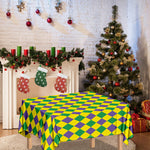 Harlequin Mardi Gras Pattern Print Tablecloth