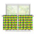 Harlequin Mardi Gras Pattern Print Tier Curtains