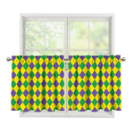 Harlequin Mardi Gras Pattern Print Tier Curtains