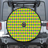 Harlequin Mardi Gras Pattern Print Tire Cover With Camera Hole