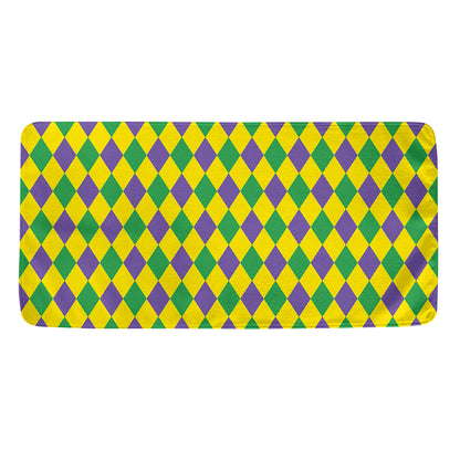 Harlequin Mardi Gras Pattern Print Towel