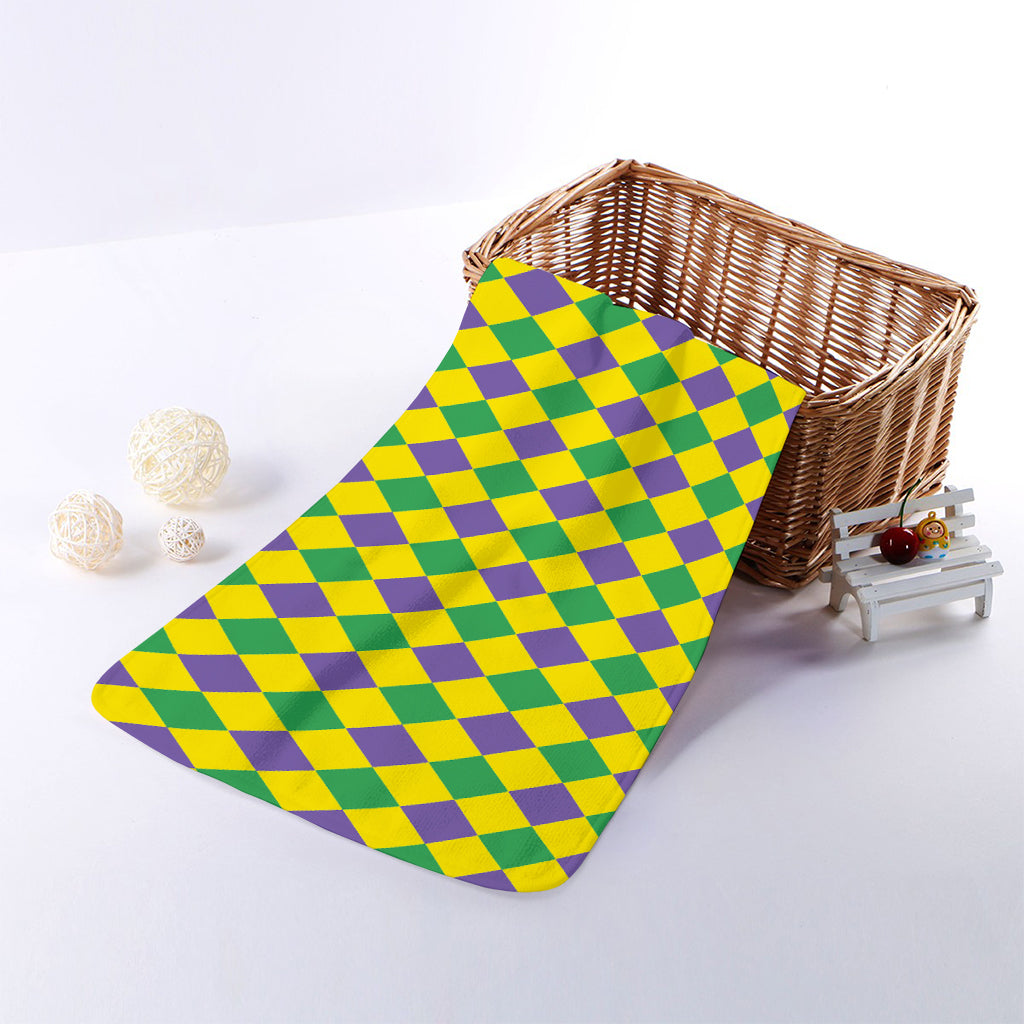 Harlequin Mardi Gras Pattern Print Towel