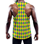 Harlequin Mardi Gras Pattern Print Training Tank Top