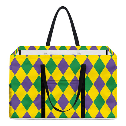 Harlequin Mardi Gras Pattern Print Utility Tote Bag