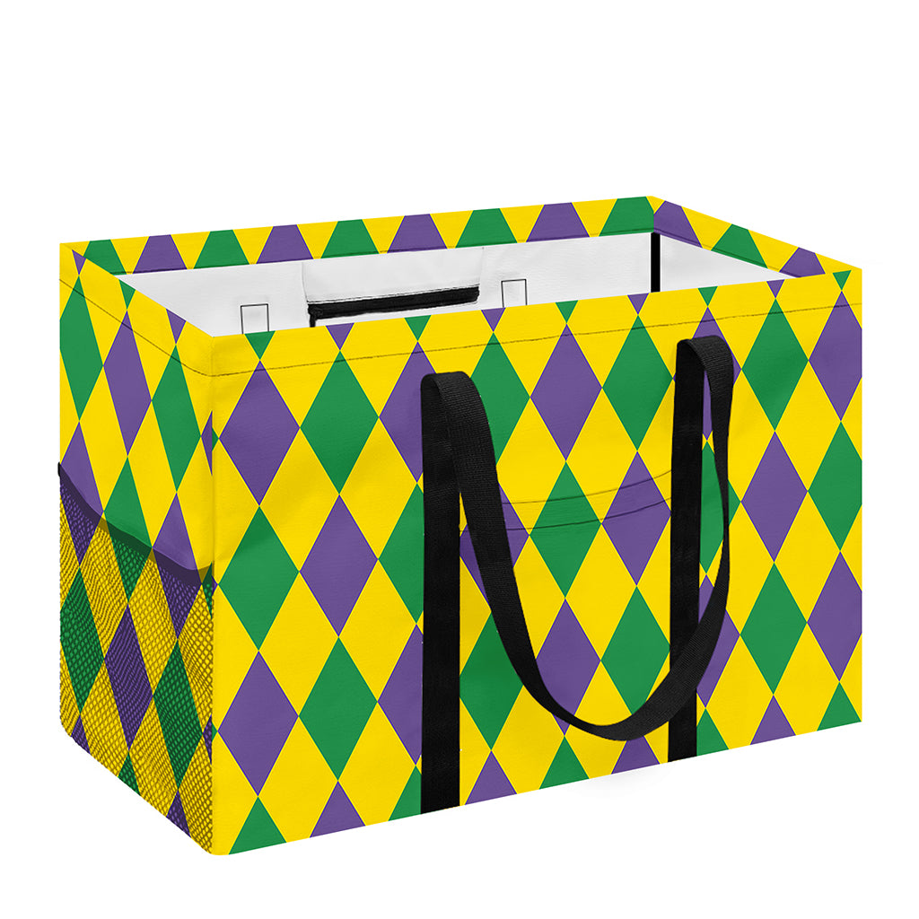 Harlequin Mardi Gras Pattern Print Utility Tote Bag