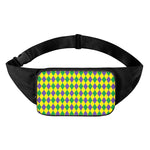 Harlequin Mardi Gras Pattern Print Waist Bag