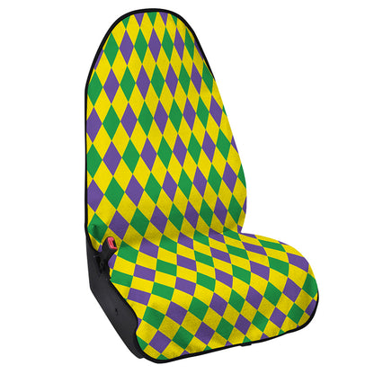 Harlequin Mardi Gras Pattern Print Waterproof Car Seat Cover