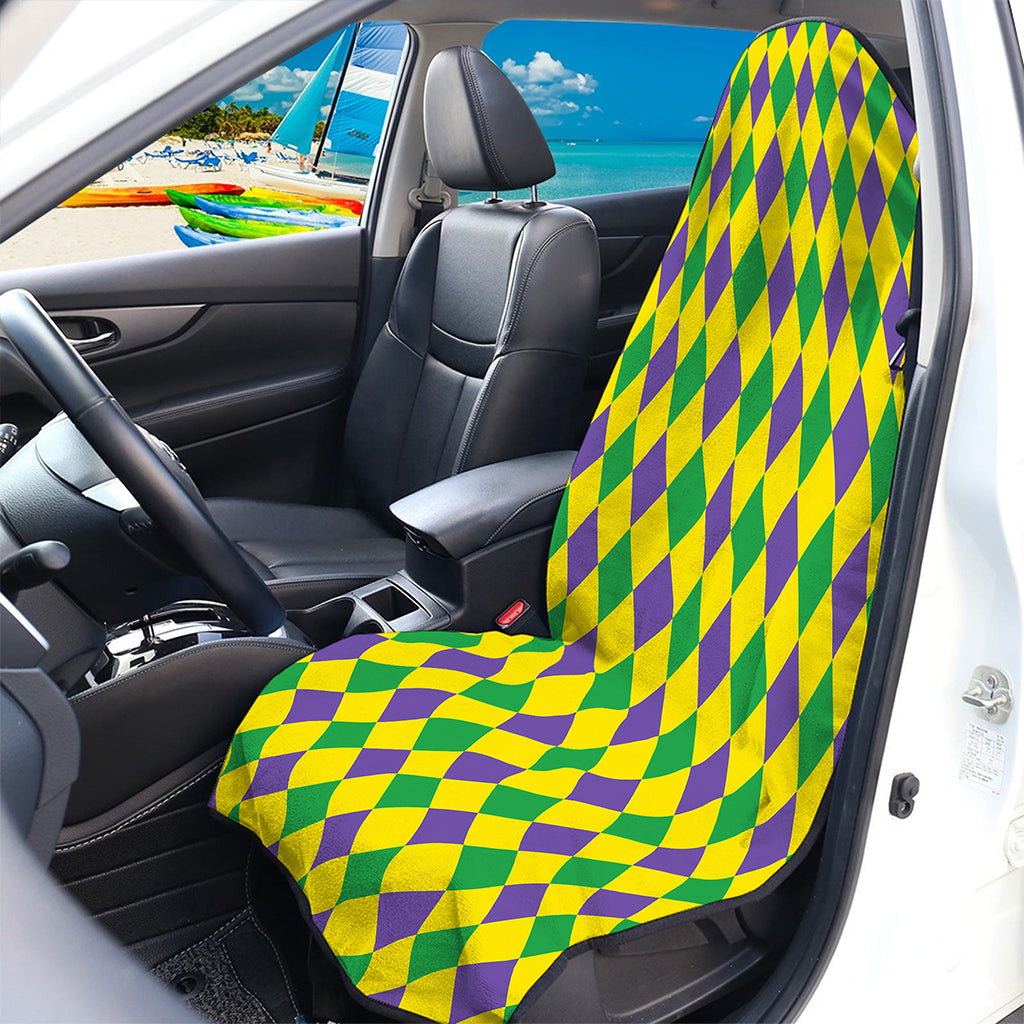 Harlequin Mardi Gras Pattern Print Waterproof Car Seat Cover