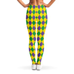 Harlequin Mardi Gras Pattern Print Women's Leggings
