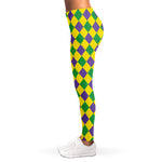 Harlequin Mardi Gras Pattern Print Women's Leggings