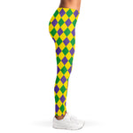 Harlequin Mardi Gras Pattern Print Women's Leggings