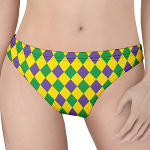 Harlequin Mardi Gras Pattern Print Women's Thong