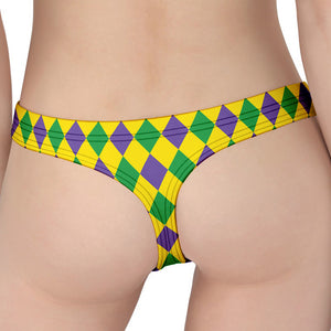 Harlequin Mardi Gras Pattern Print Women's Thong