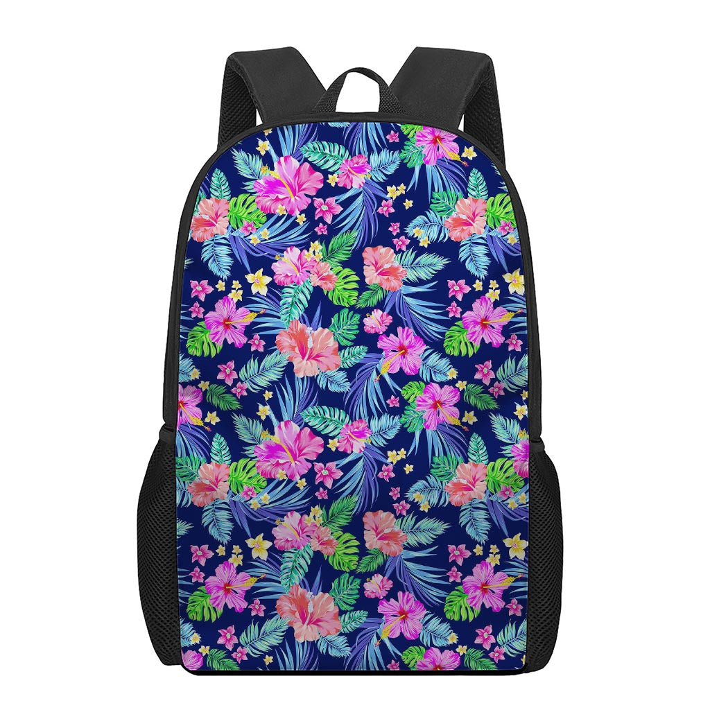 Hawaii Exotic Flowers Pattern Print 17 Inch Backpack